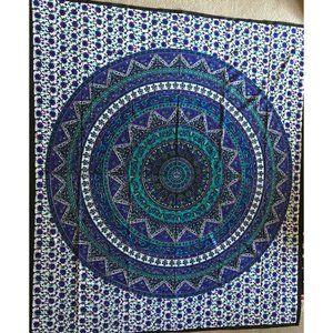Pottery Barn Teen PBT Dorm Purple Green Purple Boho Mandala Tapestry New NWT